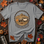 Spend 55K to Sleep on the Ground sarcastic camping t-shirt in Heather Storm by Snarky Sarks