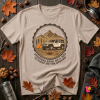 Spend 55K to Sleep on the Ground sarcastic camping t-shirt in Natural by Snarky Sarks