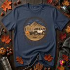 Spend 55K to Sleep on the Ground sarcastic camping t-shirt in Navy by Snarky Sarks