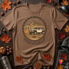 Spend 55K to Sleep on the Ground sarcastic camping t-shirt in Sand Dune by Snarky Sarks