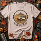Spend 55K to Sleep on the Ground sarcastic camping t-shirt in Soft Pink by Snarky Sarks