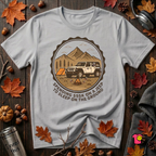 Spend 55K to Sleep on the Ground sarcastic camping t-shirt in Solid Athletic Gray by Snarky Sarks