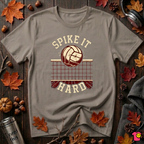 Spike it Hard sarcastic volleyball graphic t-shirt in Asphalt by Snarky Sarks