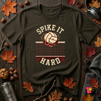 Spike it Hard sarcastic volleyball graphic t-shirt in Black by Snarky Sarks
