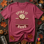 Spike it Hard sarcastic volleyball graphic t-shirt in Cardinal by Snarky Sarks