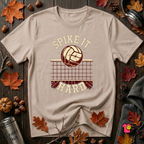 Spike it Hard sarcastic volleyball graphic t-shirt in Natural by Snarky Sarks