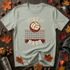Spike it Hard sarcastic volleyball graphic t-shirt in Sage by Snarky Sarks