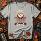 Spike it Hard sarcastic volleyball graphic t-shirt in Silver by Snarky Sarks