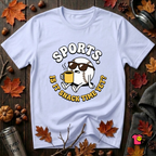 Sports. Is it Snack Time Yet? sarcastic graphic t-shirt in Ash by Snarky Sarks