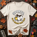 Sports. Is it Snack Time Yet? sarcastic graphic t-shirt in White by Snarky Sarks