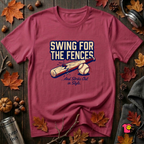 Swing for the Fences....and Strike out in Style baseball t-shirt in Cardinal by Snarky Sarks
