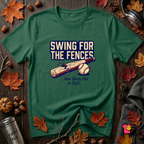 Swing for the Fences....and Strike out in Style baseball t-shirt in Evergreen by Snarky Sarks