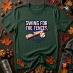 Swing for the Fences....and Strike out in Style baseball t-shirt in Forest by Snarky Sarks
