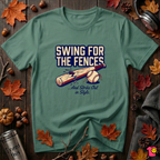 Swing for the Fences....and Strike out in Style baseball t-shirt in Grass Green by Snarky Sarks