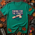 Swing for the Fences....and Strike out in Style baseball t-shirt in Heather Kelly by Snarky Sarks