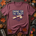 Swing for the Fences....and Strike out in Style baseball t-shirt in Maroon by Snarky Sarks