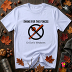 Swing for the Fences....or Don't. Whatever. baseball t-shirt in Ash by Snarky Sarks