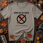 Swing for the Fences....or Don't. Whatever. baseball t-shirt in Deep Heather by Snarky Sarks