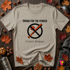 Swing for the Fences....or Don't. Whatever. baseball t-shirt in Heather Stone by Snarky Sarks