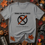 Swing for the Fences....or Don't. Whatever. baseball t-shirt in Heather Storm by Snarky Sarks
