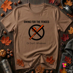 Swing for the Fences....or Don't. Whatever. baseball t-shirt in Sand Dune by Snarky Sarks