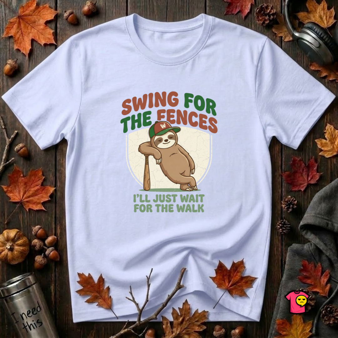 Swing for the Fences sarcastic baseball graphic t-shirt in Ash by Snarky Sarks