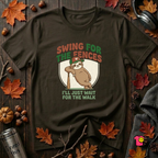 Swing for the Fences sarcastic baseball graphic t-shirt in Black by Snarky Sarks