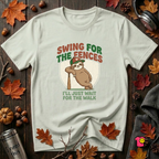 Swing for the Fences sarcastic baseball graphic t-shirt in Citron by Snarky Sarks