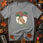 Swing for the Fences sarcastic baseball graphic t-shirt in Heather Storm by Snarky Sarks