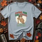 Swing for the Fences sarcastic baseball graphic t-shirt in Light Blue by Snarky Sarks