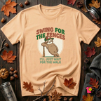 Swing for the Fences sarcastic baseball graphic t-shirt in Peach by Snarky Sarks