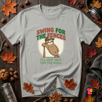 Swing for the Fences sarcastic baseball graphic t-shirt in Silver by Snarky Sarks
