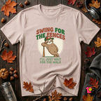 Swing for the Fences sarcastic baseball graphic t-shirt in Soft Pink by Snarky Sarks