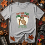 Swing for the Fences sarcastic baseball graphic t-shirt in Solid Athletic Gray by Snarky Sarks