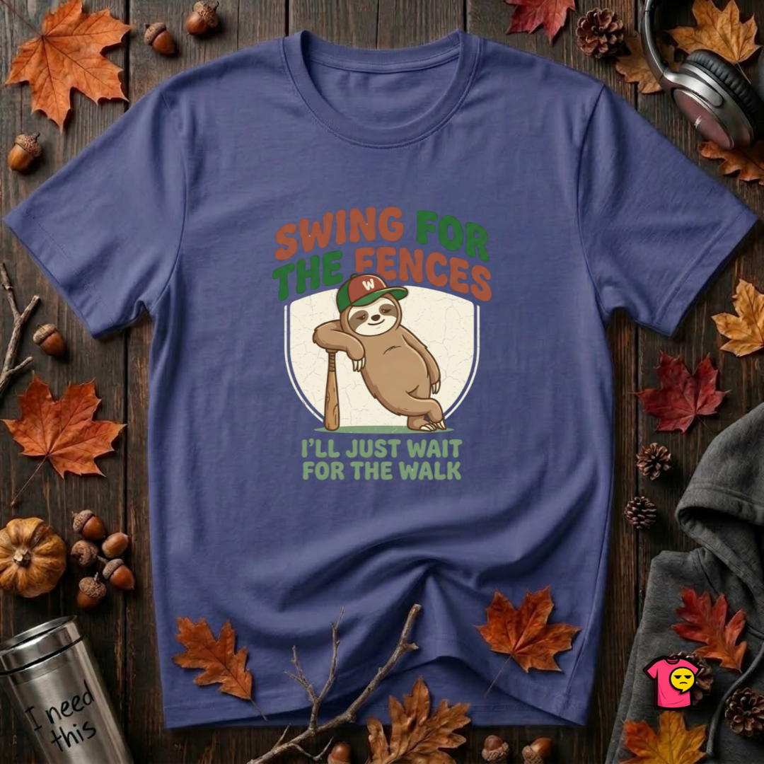 Swing for the Fences sarcastic baseball graphic t-shirt in Team Navy by Snarky Sarks