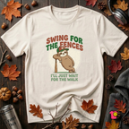 Swing for the Fences sarcastic baseball graphic t-shirt in White by Snarky Sarks