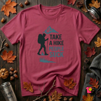 Take a Hike...People Suck sarcastic hiking graphic t-shirt in Cardinal by Snarky Sarks