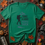 Take a Hike...People Suck sarcastic hiking graphic t-shirt in Kelly by Snarky Sarks