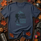 Take a Hike...People Suck sarcastic hiking graphic t-shirt in Navy by Snarky Sarks