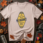 The Adulting Motel...No Vacancy sarcastic graphic t-shirt in Soft Pink by Snarky Sarks