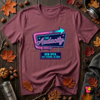 The Audacity...Now Open sarcastic graphic t-shirt in Maroon by Snarky Sarks