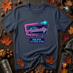The Audacity...Now Open sarcastic graphic t-shirt in Navy by Snarky Sarks