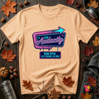The Audacity...Now Open sarcastic graphic t-shirt in Peach by Snarky Sarks