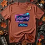 The Audacity...Now Open sarcastic graphic t-shirt in Rust by Snarky Sarks