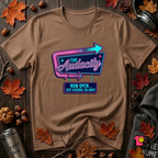 The Audacity...Now Open sarcastic graphic t-shirt in Sand Dune by Snarky Sarks
