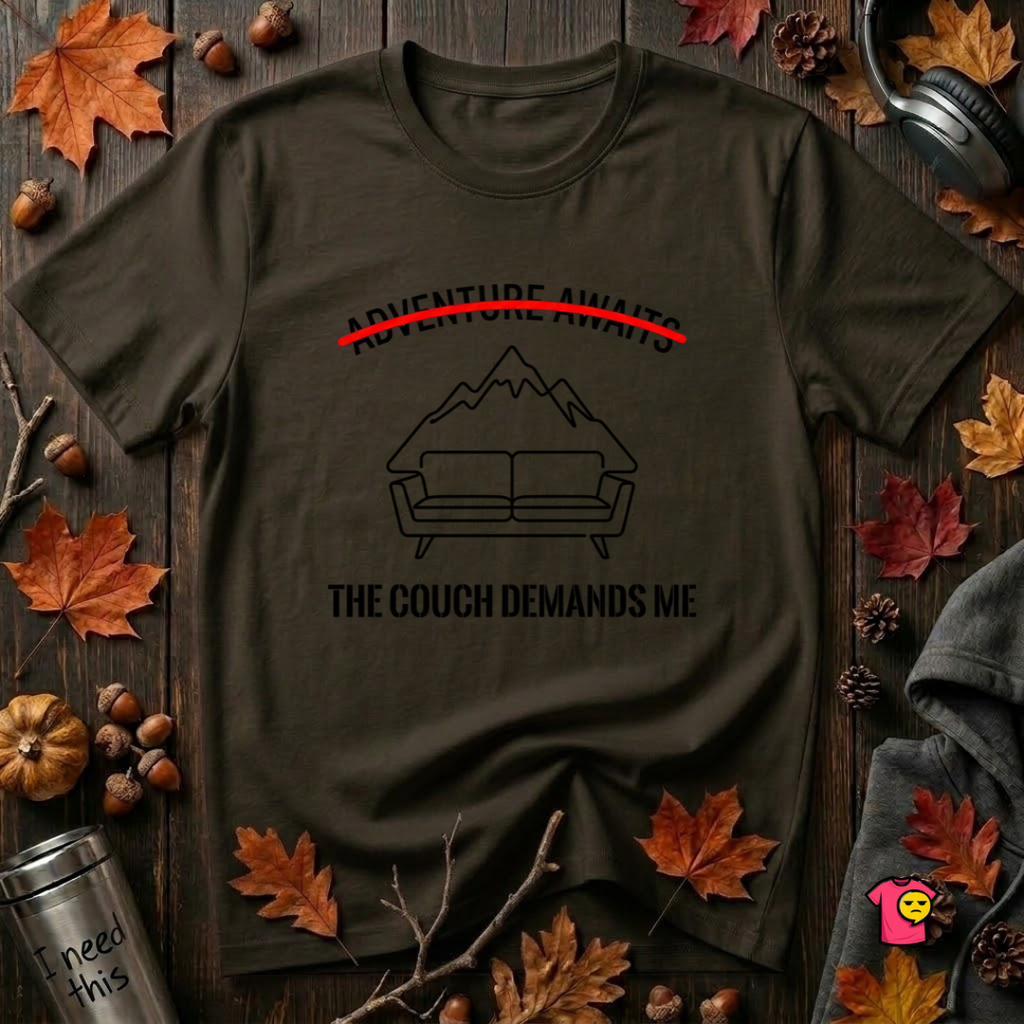 The Couch Needs Me sarcastic graphic t-shirt in Black by Snarky Sarks
