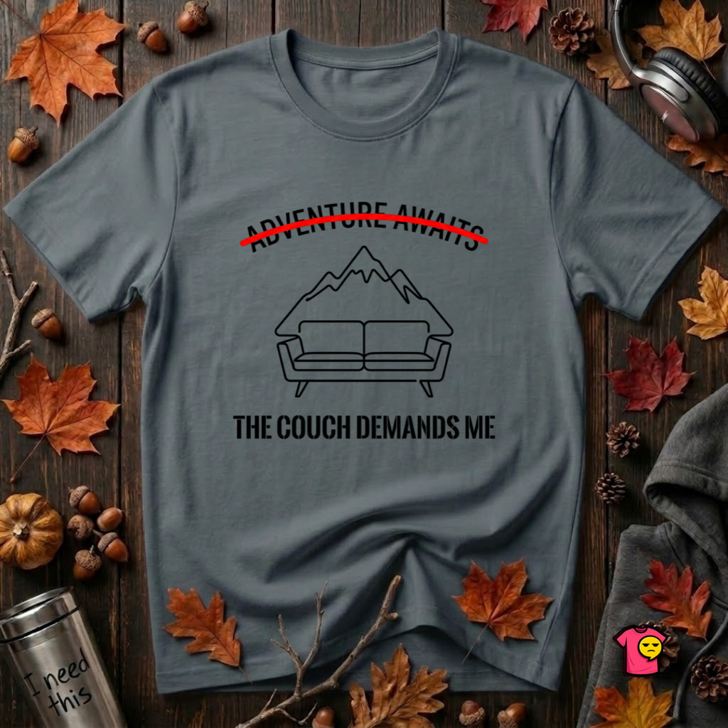 The Couch Needs Me sarcastic graphic t-shirt in Dark Gray by Snarky Sarks