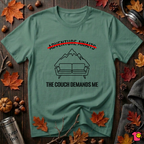 The Couch Needs Me sarcastic graphic t-shirt in Grass Green by Snarky Sarks