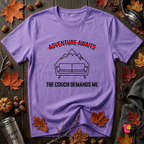 The Couch Needs Me sarcastic graphic t-shirt in Heather Team Purple by Snarky Sarks