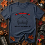 The Couch Needs Me sarcastic graphic t-shirt in Navy by Snarky Sarks